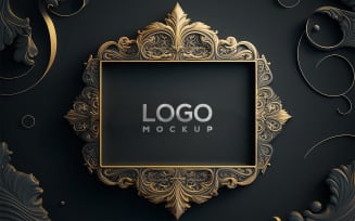 Sing Logo Mockup | Black and Gold Luxury Background Mockup