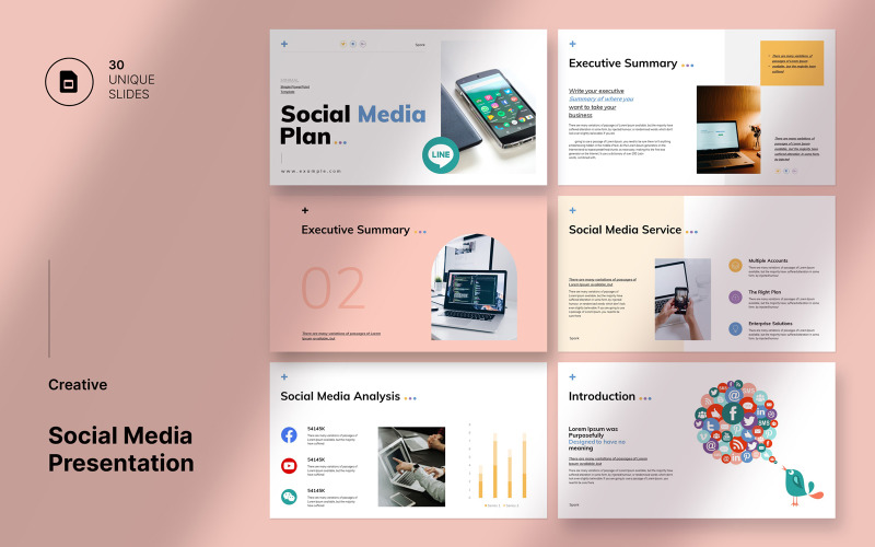 Social Media Presentation Layout Google Slide