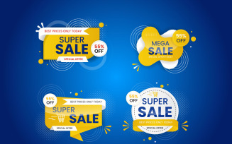 Vector sale banner promotion set template and super offer banner with editable text