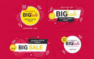 Vector sale banner promotion set template super offer banner with editable text