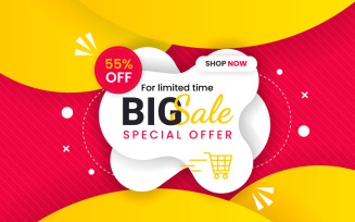 Vector sale banner set promotion with color background and offer banner template
