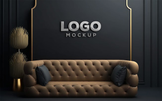 Wall Mockup | Black Wall Mockup | Realistic Black Luxury Mockup Design