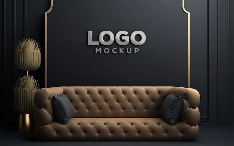 Wall Mockup | Black Wall Mockup | Realistic Black Luxury Mockup Design Product Mockup
