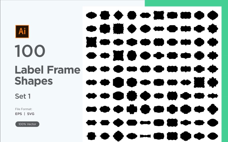 Label Frame Shape -100_ Set V 1 Vector Graphic