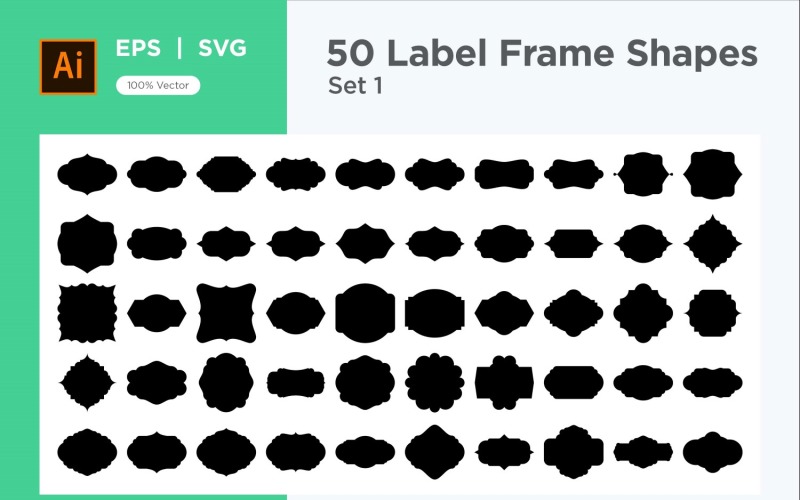 Label Frame Shape -50_ Set 1 Vector Graphic