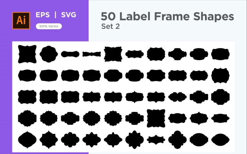 Label Frame Shape -50_ Set 2 Vector Graphic