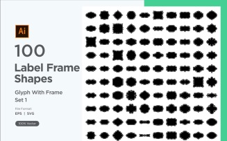 Label Frame Shape - Glyph With Frame -100_ Set V 1