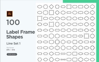 Label Frame Shape - Line -100_ Set 1