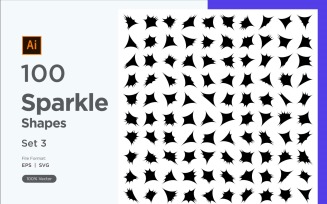 Sparkle shape symbol sign Set 100-V-3