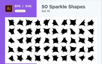 Sparkle shape symbol sign Set 50-V-10