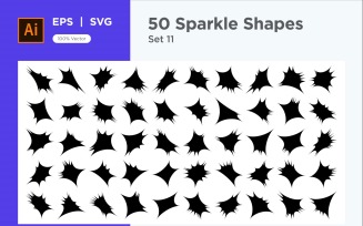 Sparkle shape symbol sign Set 50-V-11