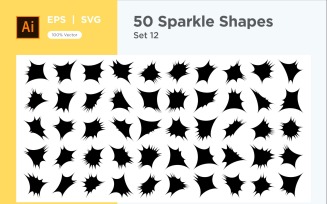 Sparkle shape symbol sign Set 50-V-12