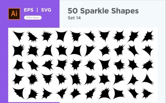 Sparkle shape symbol sign Set 50-V-14
