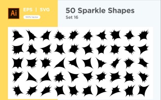 Sparkle shape symbol sign Set 50-V-16