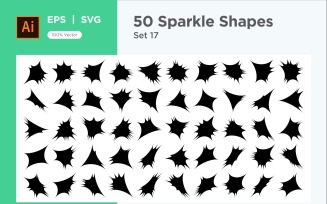 Sparkle shape symbol sign Set 50-V-17