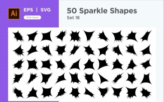 Sparkle shape symbol sign Set 50-V-18