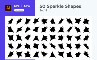 Sparkle shape symbol sign Set 50-V-19