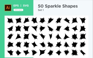 Sparkle shape symbol sign Set 50-V-1