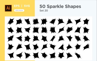 Sparkle shape symbol sign Set 50-V-20