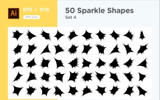 Sparkle shape symbol sign Set 50-V-4