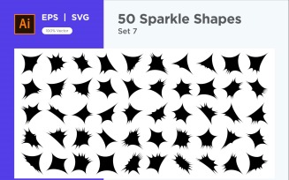 Sparkle shape symbol sign Set 50-V-7