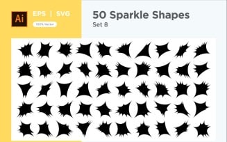 Sparkle shape symbol sign Set 50-V-8