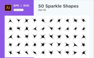 Sparkle shape symbol sign Set 50-V2-10