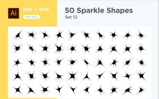 Sparkle shape symbol sign Set 50-V2-12