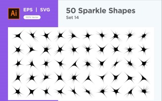 Sparkle shape symbol sign Set 50-V2-14