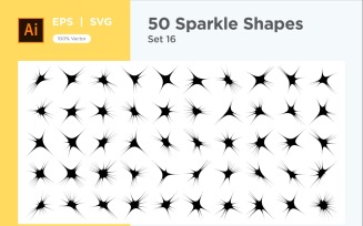 Sparkle shape symbol sign Set 50-V2-16