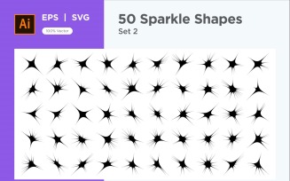 Sparkle shape symbol sign Set 50-V2 -2