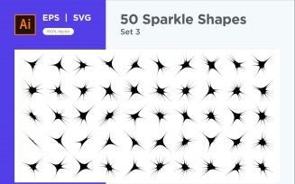 Sparkle shape symbol sign Set 50-V2-3