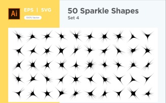 Sparkle shape symbol sign Set 50-V2-4