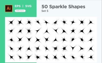 Sparkle shape symbol sign Set 50-V2-5