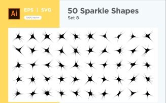 Sparkle shape symbol sign Set 50-V2-8