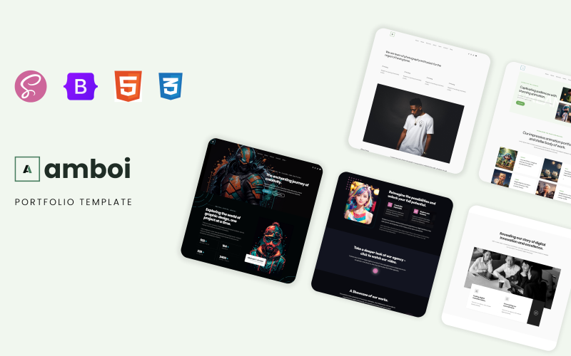 Amboi - Responsive One Page HTML5 Portfolio Template Landing Page Template