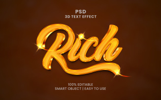 Rich 3D Text Effect Gold Color
