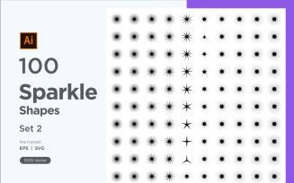 Sparkle shape symbol sign Set 100-V3-2