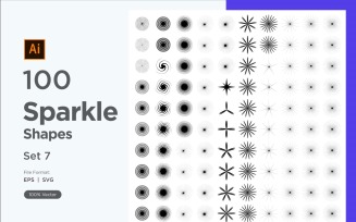 Sparkle shape symbol sign Set 100-V3-7