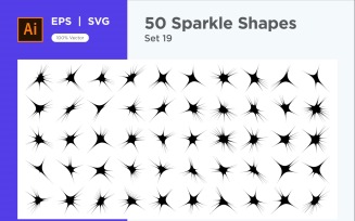 Sparkle shape symbol sign Set 50-V2-19