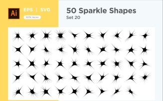 Sparkle shape symbol sign Set 50-V2-20
