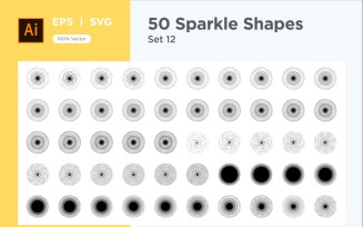Sparkle shape symbol sign Set 50-V3-12
