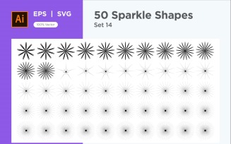 Sparkle shape symbol sign Set 50-V3-14
