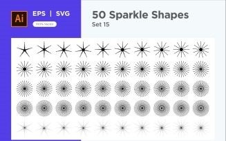 Sparkle shape symbol sign Set 50-V3-15