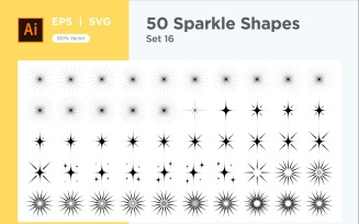 Sparkle shape symbol sign Set 50-V3-16