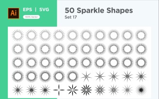 Sparkle shape symbol sign Set 50-V3-17