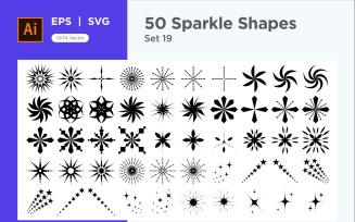 Sparkle shape symbol sign Set 50-V3-19