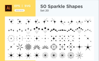 Sparkle shape symbol sign Set 50-V3-20