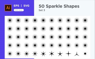 Sparkle shape symbol sign Set 50-V3-3