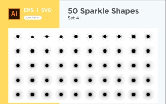 Sparkle shape symbol sign Set 50-V3-4